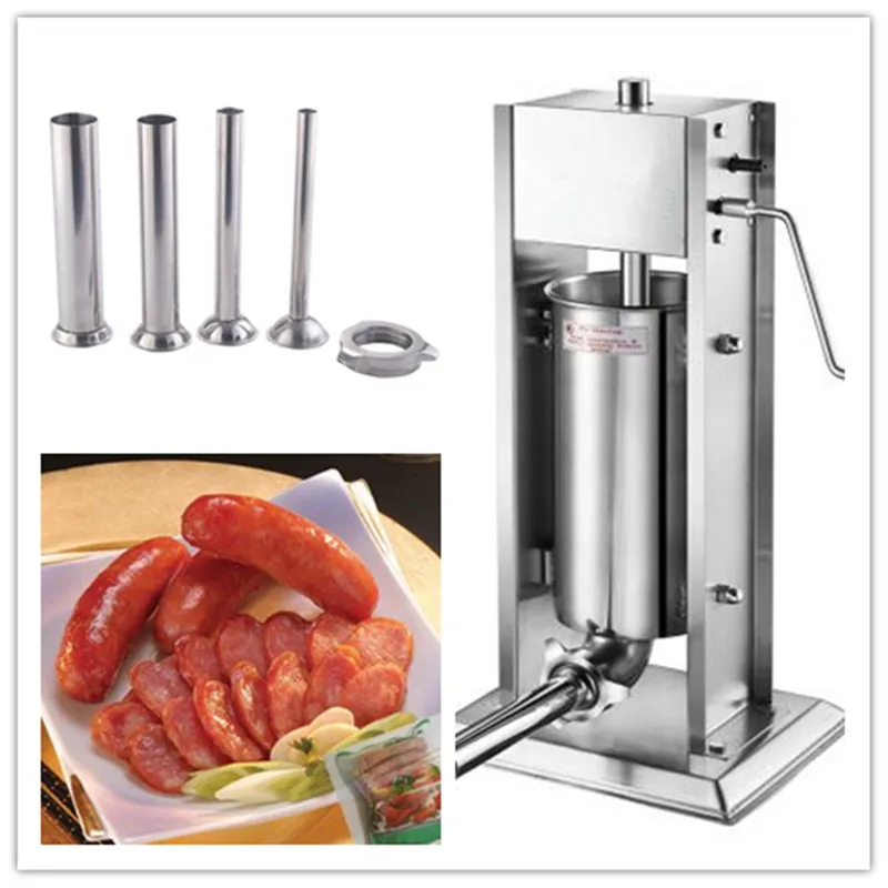 10L Electric Stainless Vertical Sausage Stuffer Meat Maker Filler Pork Stuffer