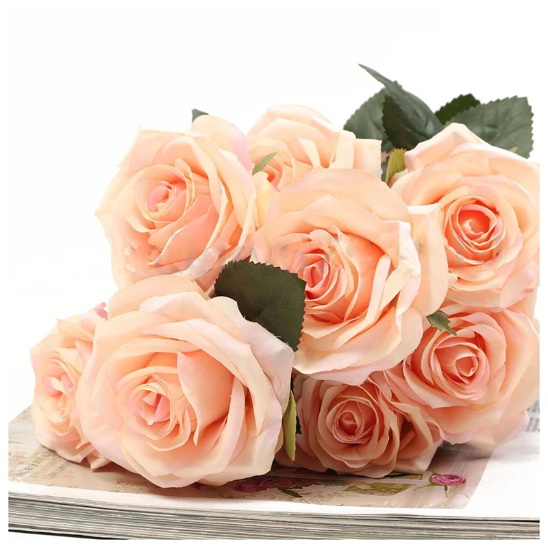 UESH-1 bouquet 10 Head Artificial Silk cloth Rose Wedding Bridal Flower Bouquet Home Party Decor Light peach
UESH-1 bouquet 10 Head Artificial Silk cloth Rose Wedding Bridal Flower Bouquet Home Party Decor Light peach
