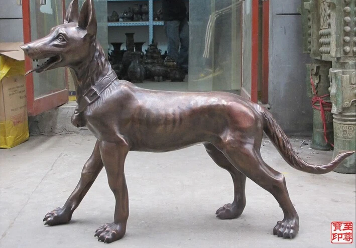 006788 44"Huge Western Sculpture Bronze ART German Shepherd Dog wolf dog statue
006788 44"Huge Western Sculpture Bronze ART German Shepherd Dog wolf dog statue