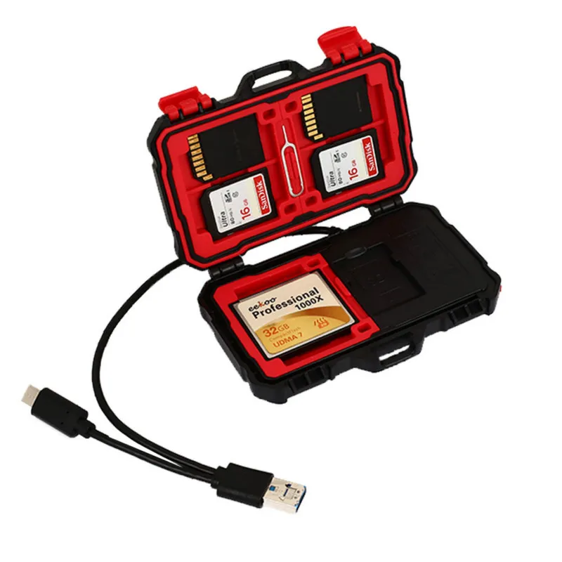 Shatterproof Waterproof Memory Card Case Support Storage of Various Cards TF Card SD Card Box Organizer Box
Shatterproof Waterproof Memory Card Case Support Storage of Various Cards TF Card SD Card Box Organizer Box