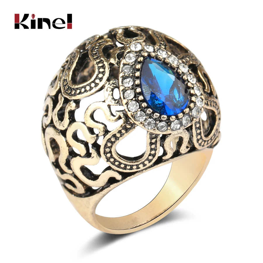Kinel Unique Turkey Antique Rings For Women Vintage Hollow Big Ring Crystal Flower Wedding Jewelry Party Christmas Gifts
Kinel Unique Turkey Antique Rings For Women Vintage Hollow Big Ring Crystal Flower Wedding Jewelry Party Christmas Gifts