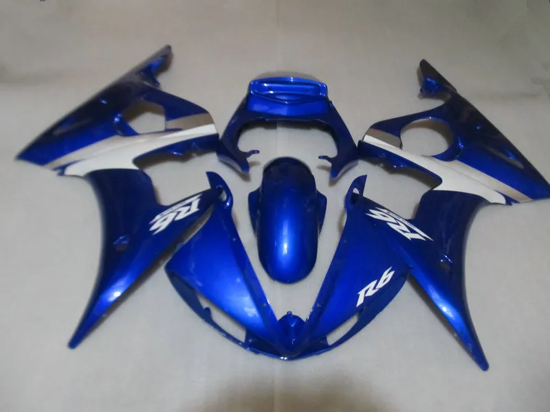 Комплект обтекателей для мотоциклов YAMAHA YZFR6 2003 2004 YZF R6 03 04 yzfr6 ABS сине-белые в