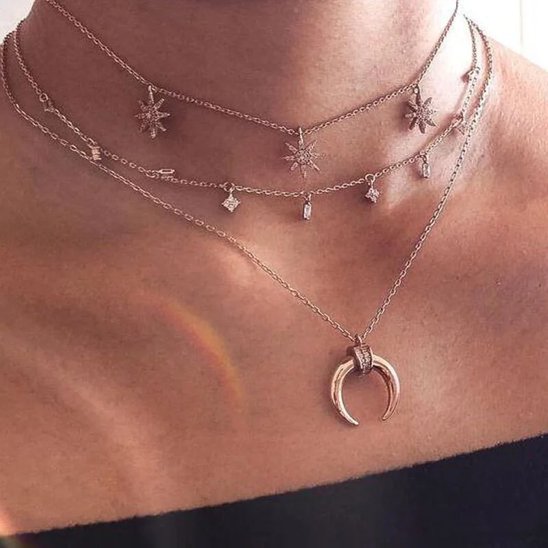 Miwens Charms Star Moon Choker Collar Necklace Vintage 2018 New Fashion 3 Layers Pendant Necklace Boho Jewelry for Women
Miwens Charms Star Moon Choker Collar Necklace Vintage 2018 New Fashion 3 Layers Pendant Necklace Boho Jewelry for Women