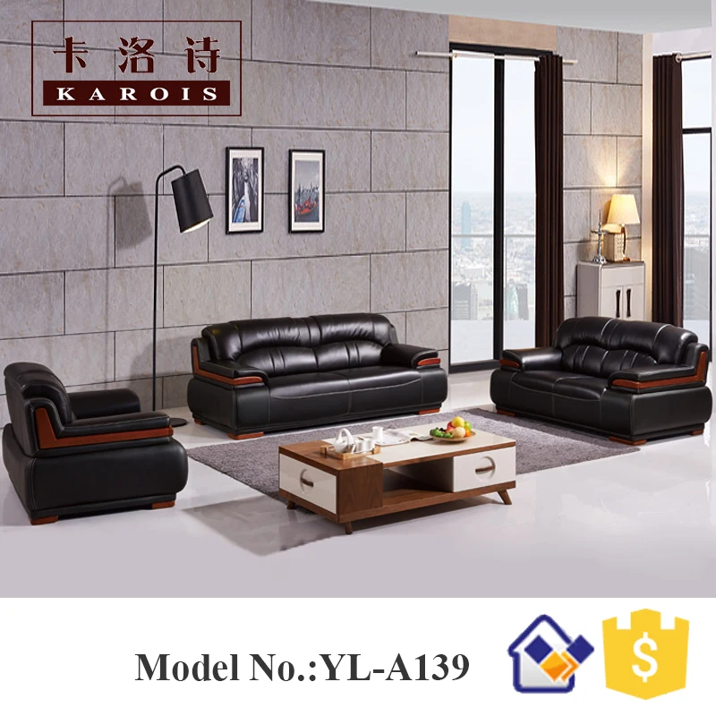 Image Model A139 Traditional Leather Section Boss Office Sofa set
