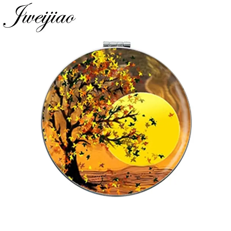 JWEIJIAO Full Moon Yellow Tree Golden Leaf Round Makeup Mirror Mini Folding Compact Portable 1X/2X Magnifying Pocket Mirror
JWEIJIAO Full Moon Yellow Tree Golden Leaf Round Makeup Mirror Mini Folding Compact Portable 1X/2X Magnifying Pocket Mirror