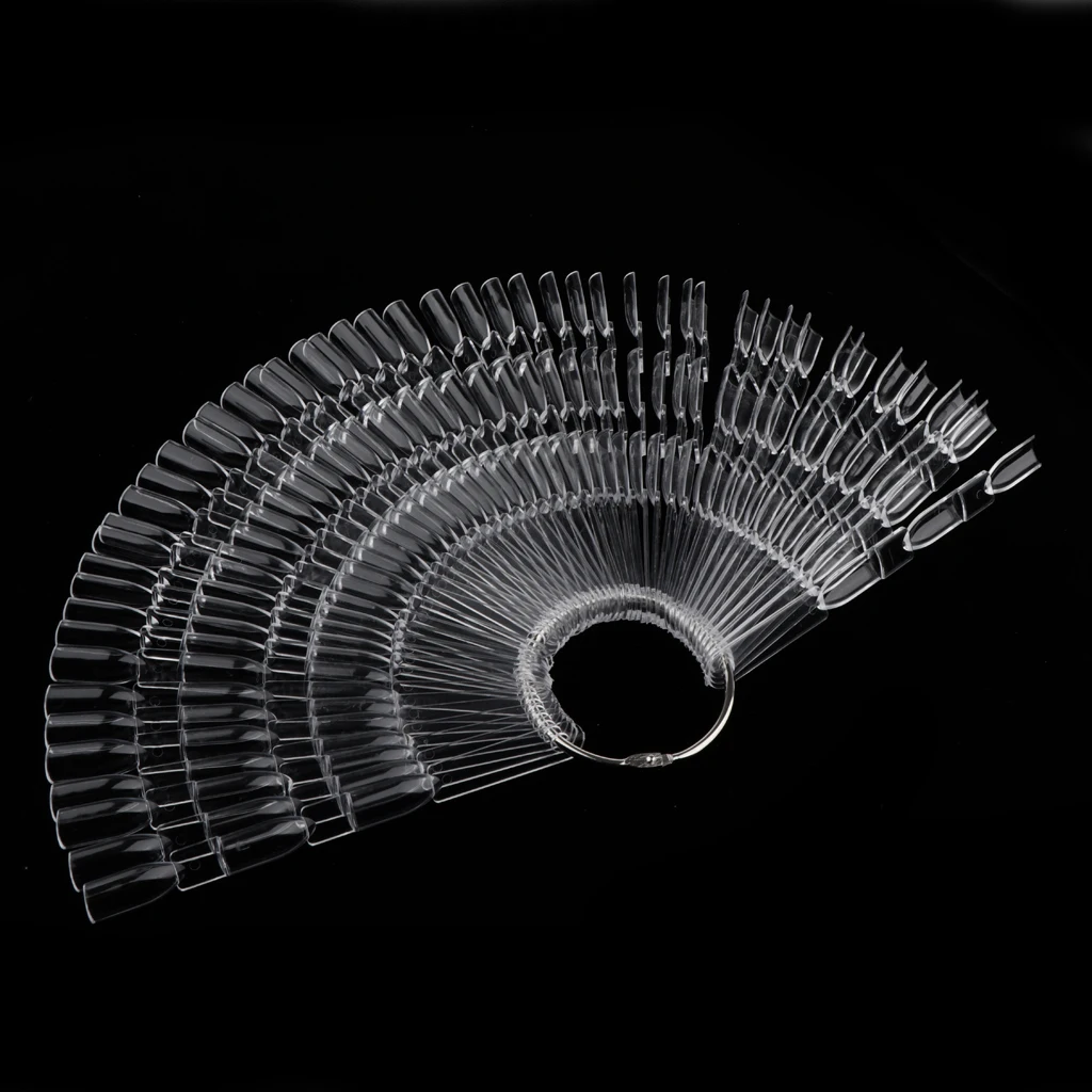 50pcs Fan-shaped Nail Art Display Chart Acrylic False Tips Practice Tool - 150 Tips 50pcs Fan-shaped Nail Art Display Chart Acrylic False Tips Practice Tool - 150 Tips