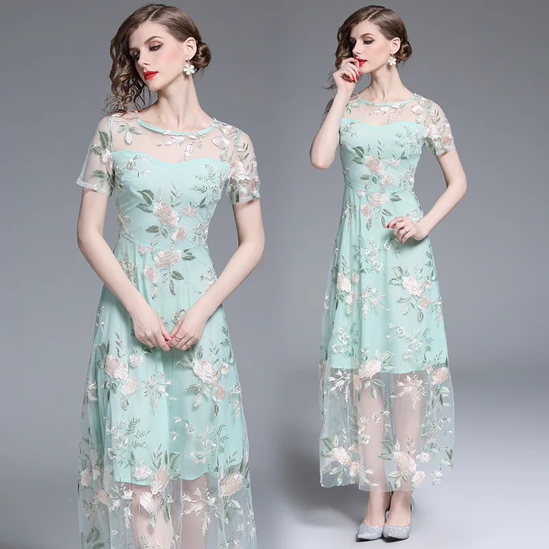 2019 Flower Garden Embroidered Mesh Cocktail Maxi Summer Party Dress Women Heavy Embroidery Gauze Long Dress Dresses
2019 Flower Garden Embroidered Mesh Cocktail Maxi Summer Party Dress Women Heavy Embroidery Gauze Long Dress Dresses
