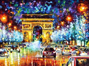 Modern handmade painting triumphal arch at night on oil canvas for living room decor and wallpaper
Modern handmade painting triumphal arch at night on oil canvas for living room decor and wallpaper
