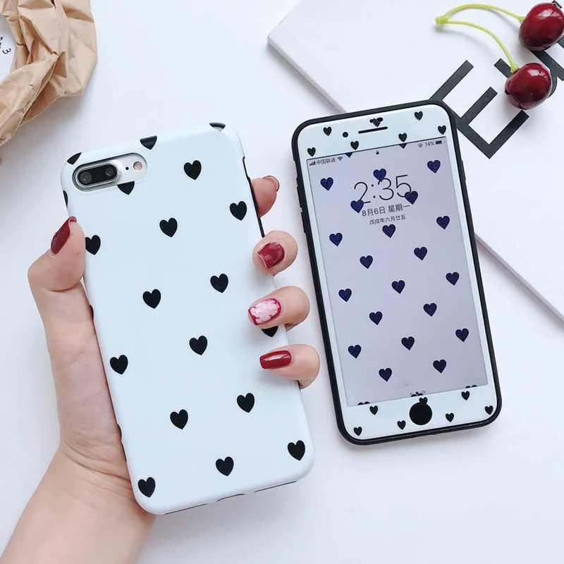 For iPhone 8plus Love Heart Soft case & Tempered Glass Screen film For iPhone X 7 7Plus 8 6 6S 6Splus Retro Soft Back cover
For iPhone 8plus Love Heart Soft case & Tempered Glass Screen film For iPhone X 7 7Plus 8 6 6S 6Splus Retro Soft Back cover
