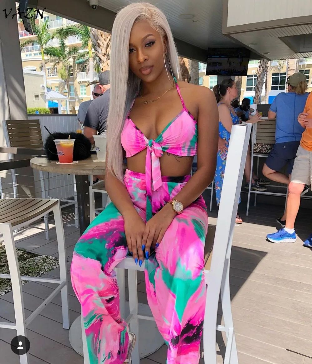 VAZN New Best Quality 2018 Sexy Beach Style 2 piece Women Set Print Halter Strapless Long Pant Bodycon Set W8092
VAZN New Best Quality 2018 Sexy Beach Style 2 piece Women Set Print Halter Strapless Long Pant Bodycon Set W8092