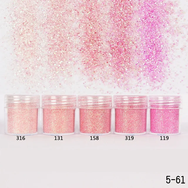 

10ml/Box Pink Rose Nail Glitter Powder Sequins Mixed Nail Sparkles Shiny Glitter Dust Powder Nail Art Decorations Nail Too