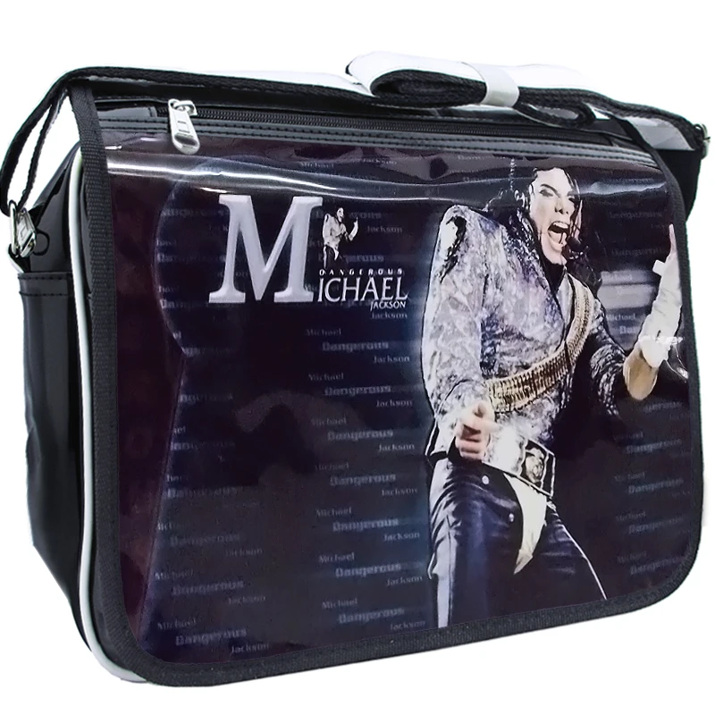 Smile Face Michael Jackson Fashion Casual PU PVC Printed Casual Zipper Student Shoulder Bag Crossbody Bags School Messenger Bag Smile Face Michael Jackson Fashion Casual PU PVC Printed Casual Zipper Student Shoulder Bag Crossbody Bags School Messenger Bag