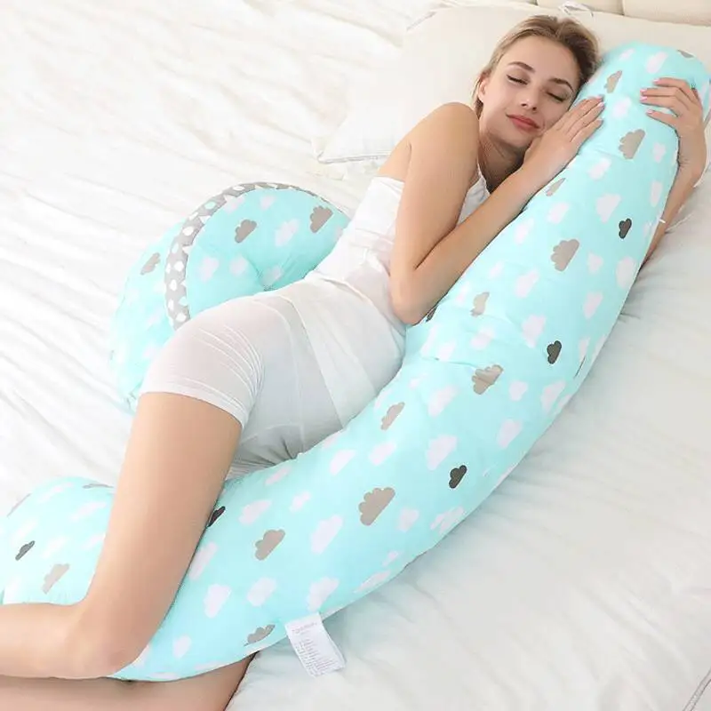 

New Soft Pregnant Women Pillow For Breastfeeding U Shape Long Side Maternity Body Pillow Abdomen Waist Support Pregnancy Bedding
