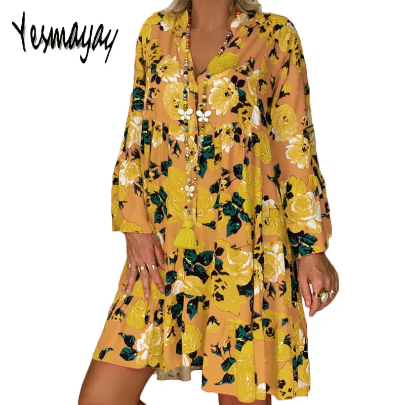 Beach Dress Summer Plus Size Women Dresses Knee Length Floral Print Sexy Women V-neck Women Dress Elegant Vestidos Mujer 2019
Beach Dress Summer Plus Size Women Dresses Knee Length Floral Print Sexy Women V-neck Women Dress Elegant Vestidos Mujer 2019