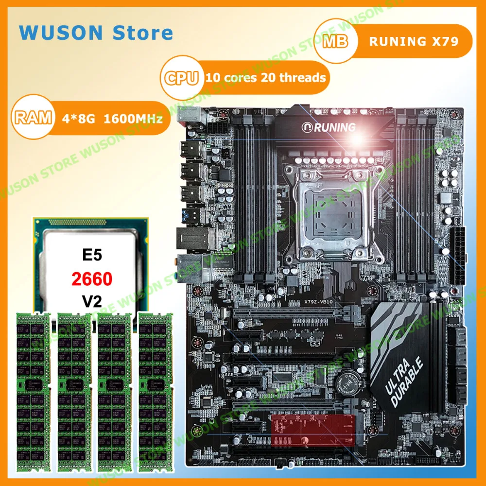 Runing ATX Super X79 gaming motherboard support max 8*16G 1866 memory Intel Xeon E5 2660 V2 2.2GHz RAM 32G(4*8G) 1600MHz RECC
Runing ATX Super X79 gaming motherboard support max 8*16G 1866 memory Intel Xeon E5 2660 V2 2.2GHz RAM 32G(4*8G) 1600MHz RECC