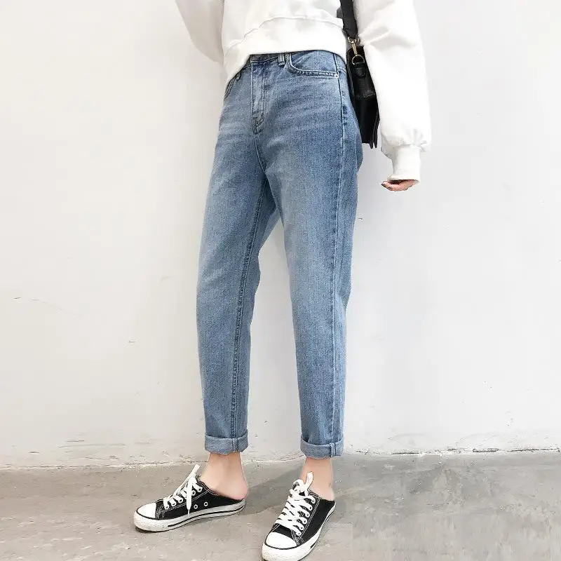 Женские джинсовые брюки черные белые синие прямые S-2XL винтажные лето 2019 | Женская