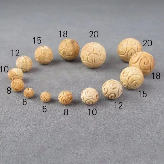 

10pcs 6mm/8mm/10mm/12mm/15mm/18mm/20mm Natural Aromatics Sandalwood Beads Loose Mala Space Beads Jewelry Findings DIY Accessorie