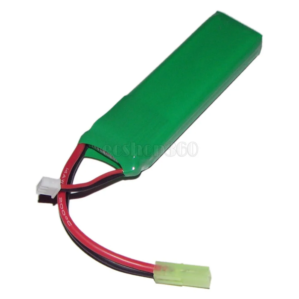 1800mAh 20C 7.4V 2S Lipo Battery Great Option for 1/16 scale electric car power larger capacity Upgrade with longer running time