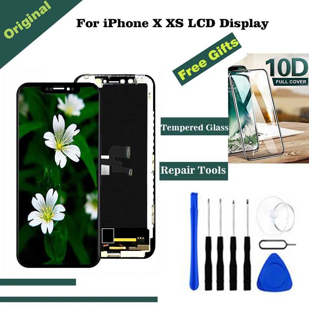 AMOLED LCD For iPhone X XS Display Touch Screen OEM Replacement 1:1 Screen Assembly For iPhone X 5.8 inch 100% Top Quality OLED
AMOLED LCD For iPhone X XS Display Touch Screen OEM Replacement 1:1 Screen Assembly For iPhone X 5.8 inch 100% Top Quality OLED