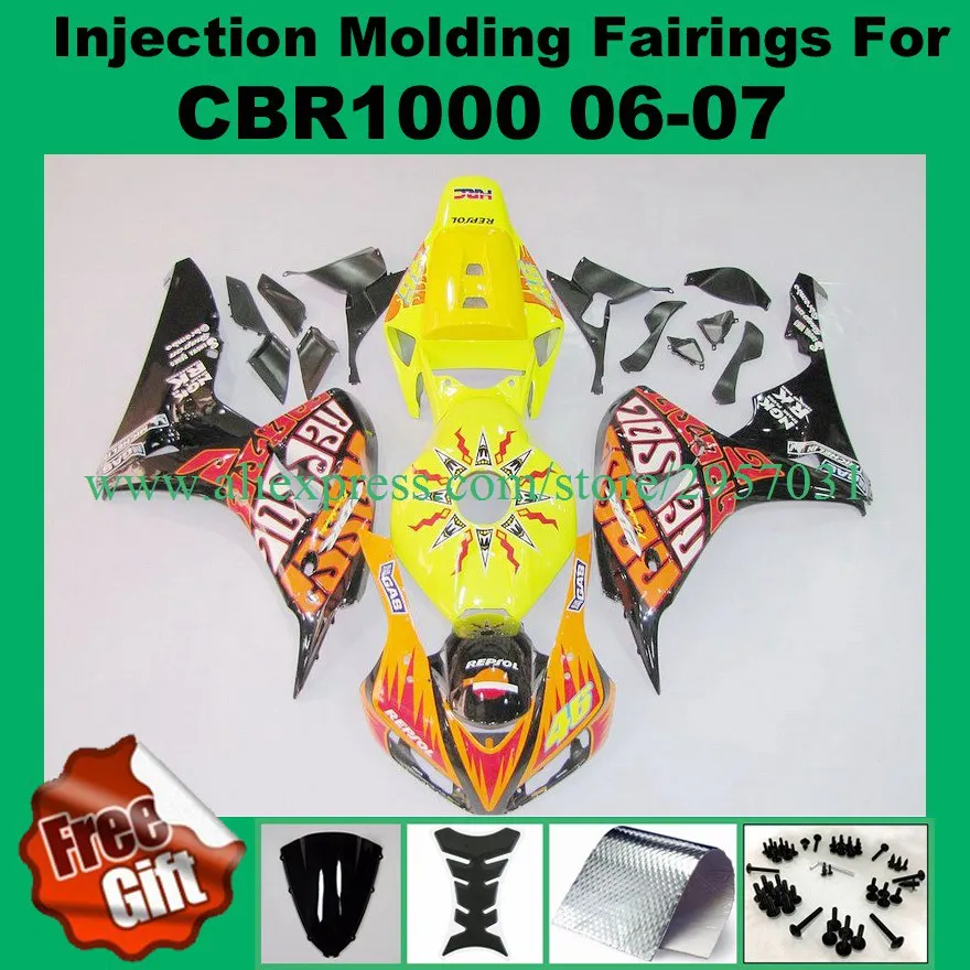 Free screws+gifts Custom Injection molding fairings set for CBR 1000 RR 2006 2007 CBR1000RR 06 07 CBR 1000RR Flames
Free screws+gifts Custom Injection molding fairings set for CBR 1000 RR 2006 2007 CBR1000RR 06 07 CBR 1000RR Flames