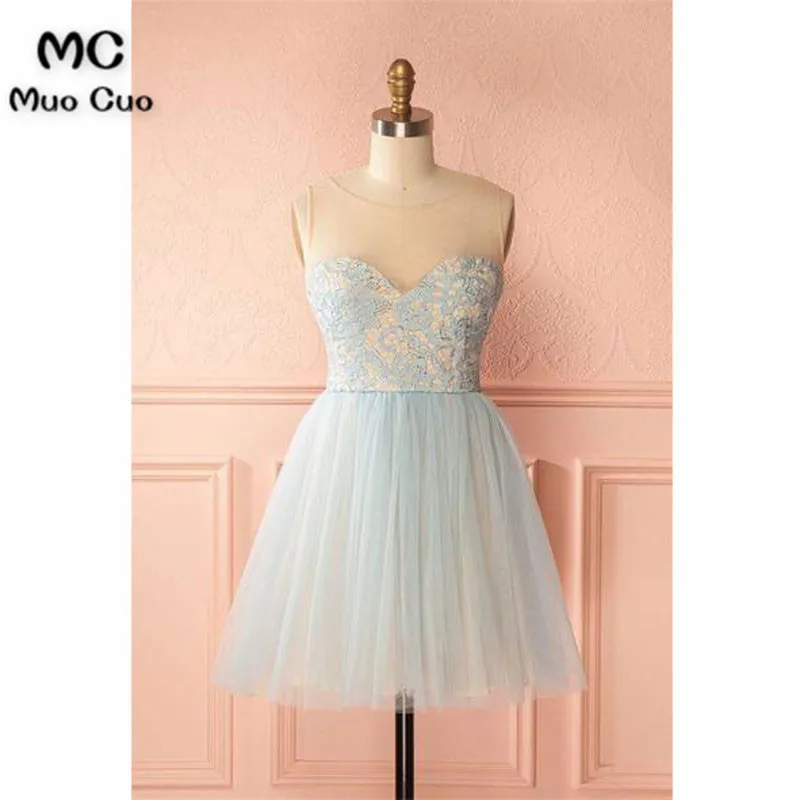 Simple 2018 A-Line Sheer Lace Homecoming Dress Short Mini Homecoming Graduation Dresses with Appliques Tulle Cocktail Dresses
Simple 2018 A-Line Sheer Lace Homecoming Dress Short Mini Homecoming Graduation Dresses with Appliques Tulle Cocktail Dresses