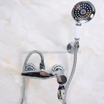 Polished Chrome Wall Mounted Bath & Shower Faucets Bathroom Bath Handheld Shower Tap Kna273
Polished Chrome Wall Mounted Bath & Shower Faucets Bathroom Bath Handheld Shower Tap Kna273