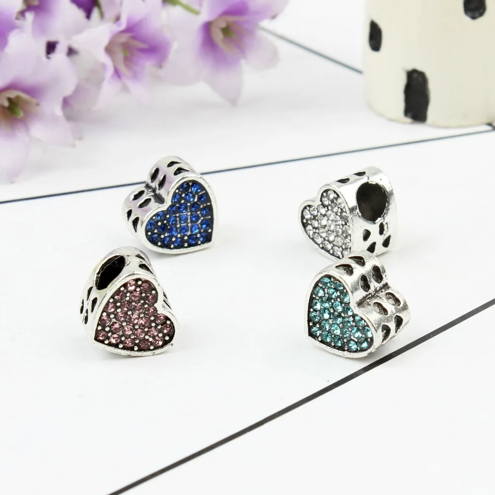 5PCS Love Full Crystal Rhinestone Heart Big Hole Beads Fit Pandora Charm Bracelets DIY Simple Necklace Charms
5PCS Love Full Crystal Rhinestone Heart Big Hole Beads Fit Pandora Charm Bracelets DIY Simple Necklace Charms