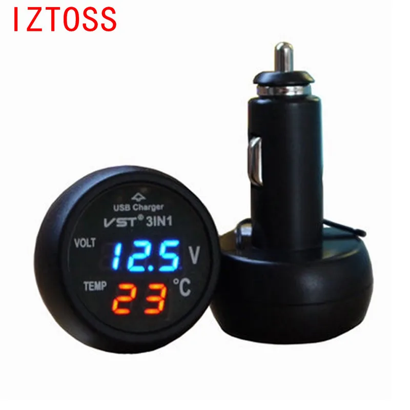 3 in 1 Digital LED Car Voltmeter Thermometer Auto Car USB Charger 12V/24V Temperature Meter Voltmeter Cigarette Lighter 3 types
3 in 1 Digital LED Car Voltmeter Thermometer Auto Car USB Charger 12V/24V Temperature Meter Voltmeter Cigarette Lighter 3 types