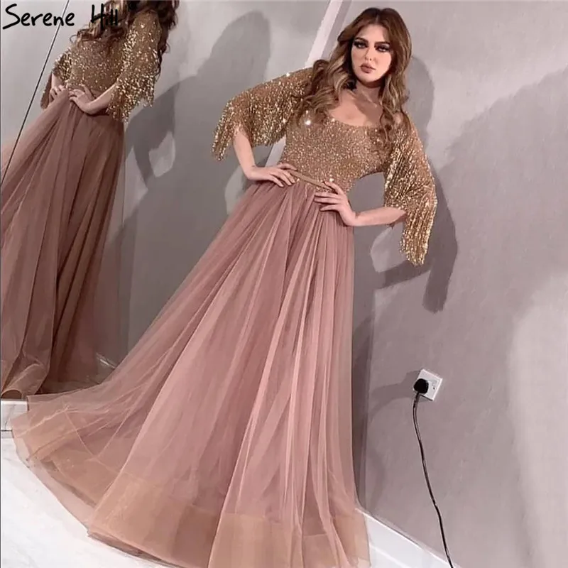 Rose Gold O-Neck Sequined Evening Dresses 2019 A-Line Latest Design Sexy Sparkle Evening Gowns Serene Hill LA60976
Rose Gold O-Neck Sequined Evening Dresses 2019 A-Line Latest Design Sexy Sparkle Evening Gowns Serene Hill LA60976