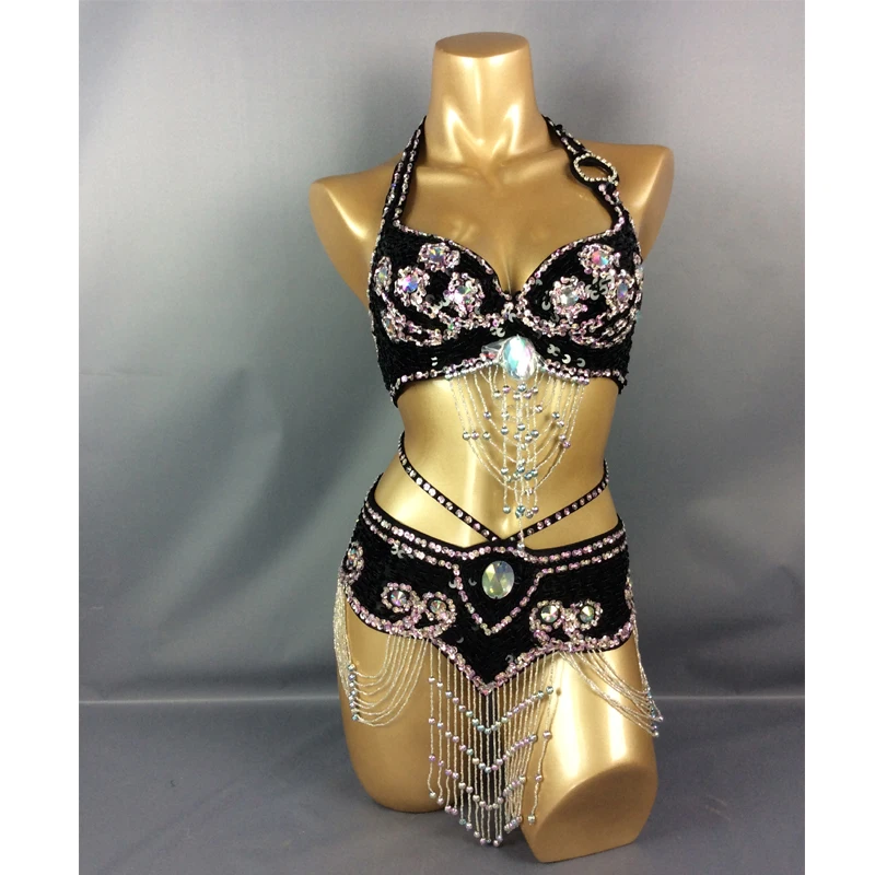 

belly dancing suite belt+bra 2 piece set samba costumes club USA bra size accept any size 14 color in tf209