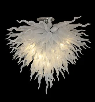 

Wedding Decoration Style Chandelier Glass Art Design Frosted White Hand Blown Murano Glass Ceiling Lights Designer