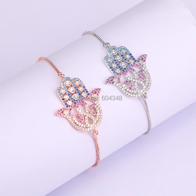 10PCS ZYZ176-1699 New Charm Jewelry Micro Pave CZ Hamsa Hand Connector Beads with Metal Chain Bracelets
10PCS ZYZ176-1699 New Charm Jewelry Micro Pave CZ Hamsa Hand Connector Beads with Metal Chain Bracelets