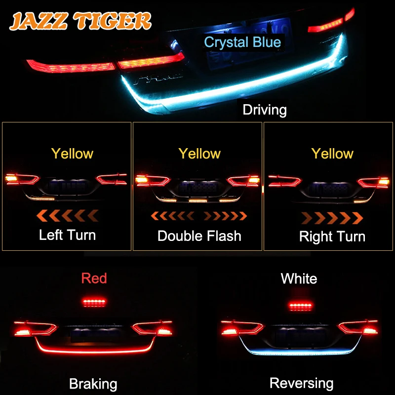 JAZZ TIGER 4-in-1 Car LED Trunk Strip Light Flowing Rear Lamp Brake Turn Signal Reverse Light For Honda Civic Jazz CR-V HR-V
JAZZ TIGER 4-in-1 Car LED Trunk Strip Light Flowing Rear Lamp Brake Turn Signal Reverse Light For Honda Civic Jazz CR-V HR-V