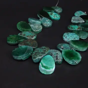 15.5"/strand Top Drilled Raw Green Agates Freeform Slab Nugget Loose Beads,Natural Onxy Gems Stone Slice Pendants Jewelry Making
15.5"/strand Top Drilled Raw Green Agates Freeform Slab Nugget Loose Beads,Natural Onxy Gems Stone Slice Pendants Jewelry Making