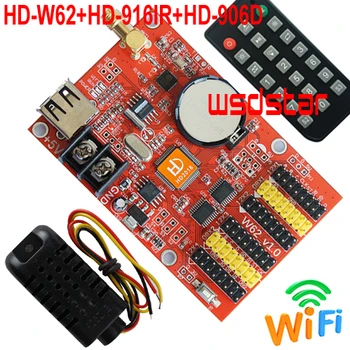 HD-W62+HD-916IR+HD-906D Temperature & Humidity sensor 1024*64 USB+WIFI Single & Dual Color P10 LED display control card
HD-W62+HD-916IR+HD-906D Temperature & Humidity sensor 1024*64 USB+WIFI Single & Dual Color P10 LED display control card