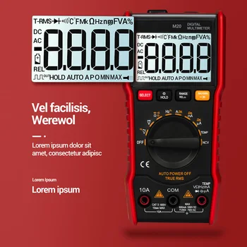 Digital Voltage Tester M20 6000 Counts LCD Display Multimeter AC/DC Current Voltage Meter Voltmeter ALI88
Digital Voltage Tester M20 6000 Counts LCD Display Multimeter AC/DC Current Voltage Meter Voltmeter ALI88