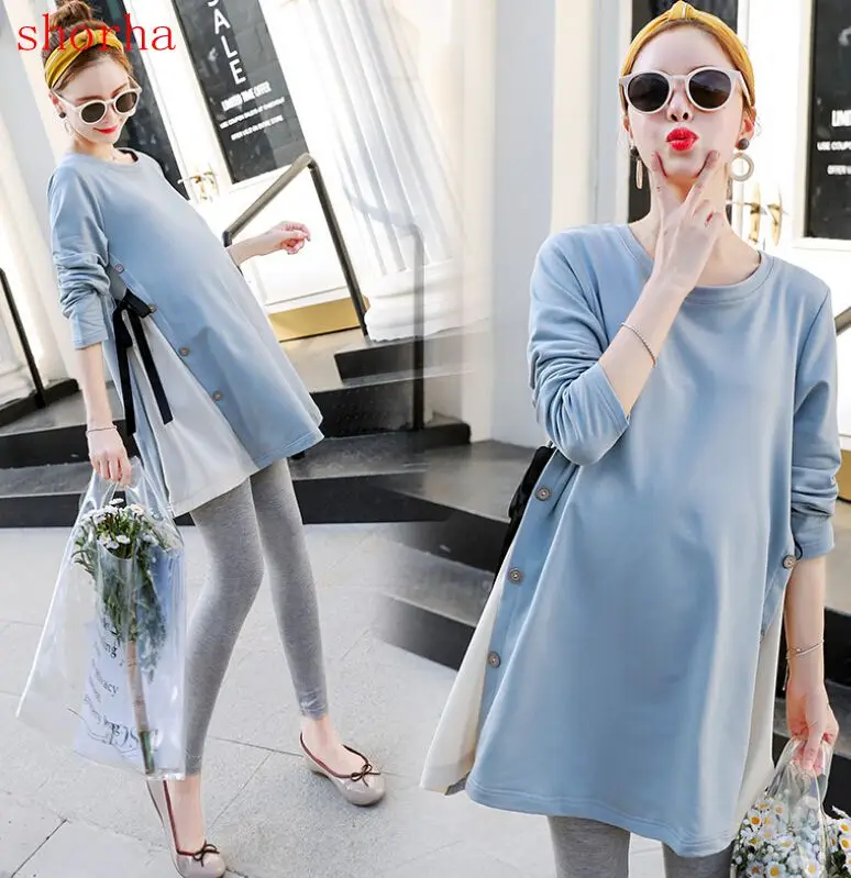 shorha Spring wear new wave mom Korean fashion stitching shirt pregnant women dress Round neck loose cotton A-line dress
shorha Spring wear new wave mom Korean fashion stitching shirt pregnant women dress Round neck loose cotton A-line dress