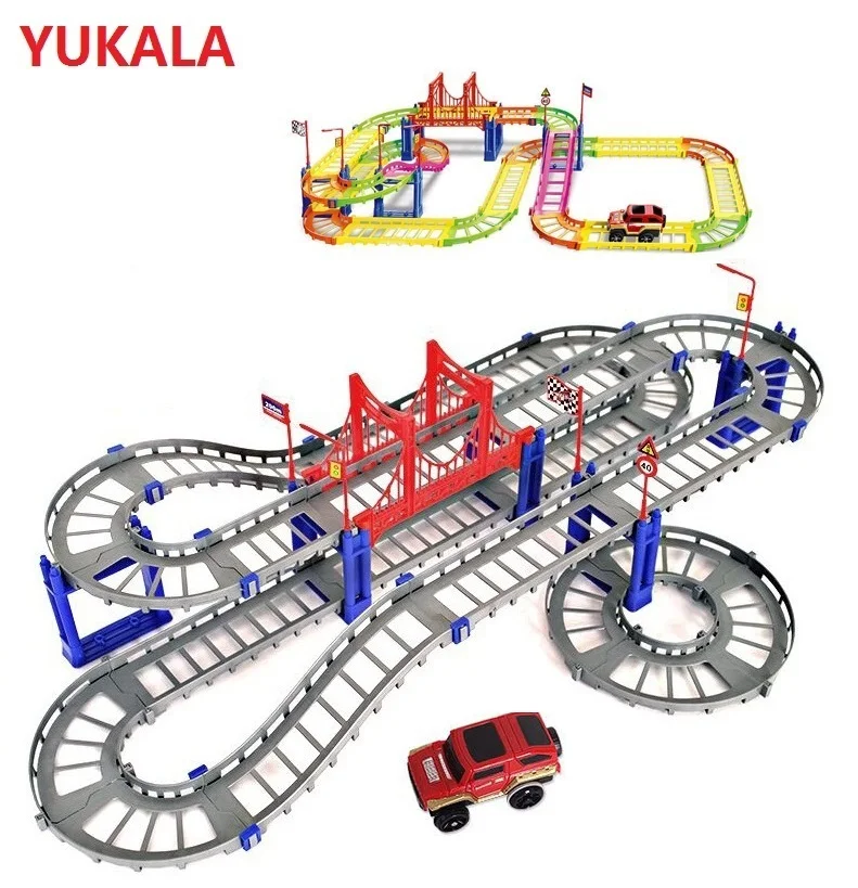 DIY 3D Electric Racing rail car for kids baby Railway Track Racing Road Transportation Building Slot Sets with color box 88pcs
DIY 3D Electric Racing rail car for kids baby Railway Track Racing Road Transportation Building Slot Sets with color box 88pcs