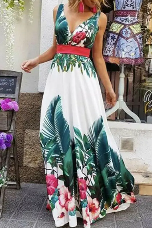Women Sleeveless Boho Evening Party Long Dress Summer 2019 Beach V-neck Elegant Dress Floral Print Casual Sundress Vestido
Women Sleeveless Boho Evening Party Long Dress Summer 2019 Beach V-neck Elegant Dress Floral Print Casual Sundress Vestido