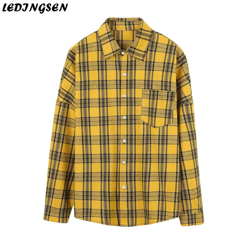 LEDINGSEN Brand New Men Shirt Casual Cotton Loose Long Sleeve Yellow Plaid Shirt For Men camiseta hombre Streetwear Size 2XL
LEDINGSEN Brand New Men Shirt Casual Cotton Loose Long Sleeve Yellow Plaid Shirt For Men camiseta hombre Streetwear Size 2XL