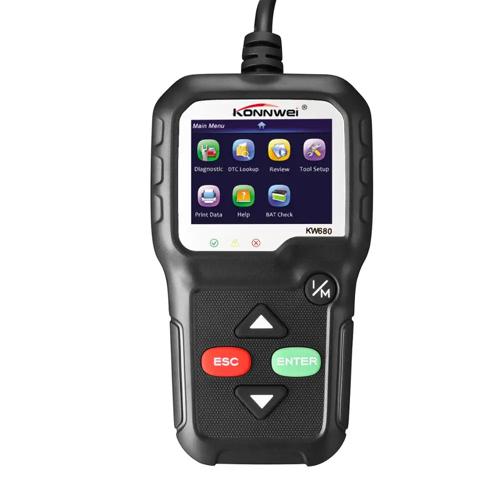 Автомобильный сканер OBD2 Φ KW680 поддерживает Многоязычность Full OBD 2 функциональные