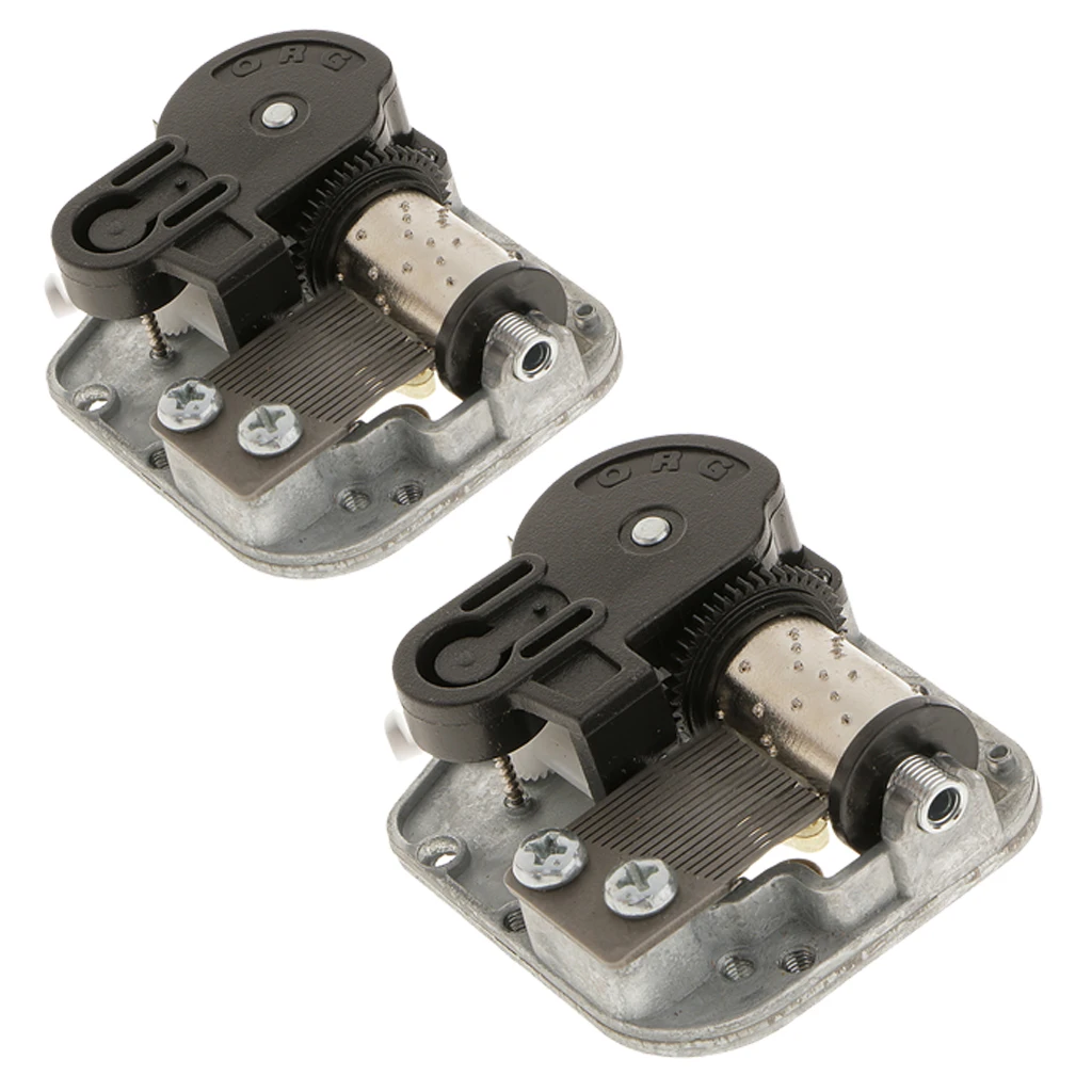 2 Songs Wind Up Musical Movement DIY Accessories for Music Box Silver Alloy