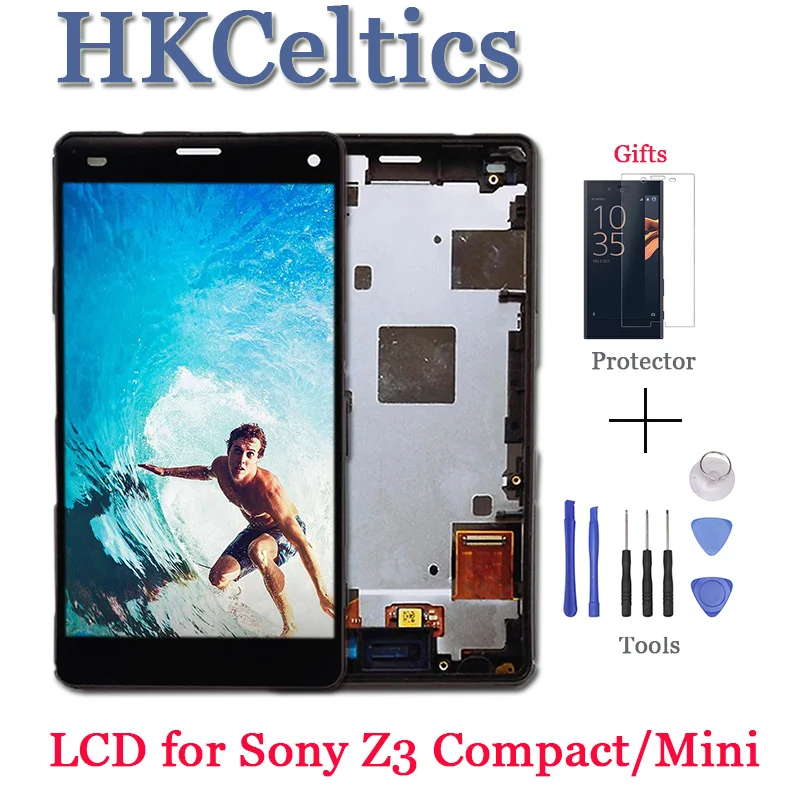 100% Original LCD Display For Sony Xperia Z3 Compact 4.6" D5803 D5833 Digitizer Sensor Z3 mini Assembly with Frame +Free Tools
100% Original LCD Display For Sony Xperia Z3 Compact 4.6" D5803 D5833 Digitizer Sensor Z3 mini Assembly with Frame +Free Tools