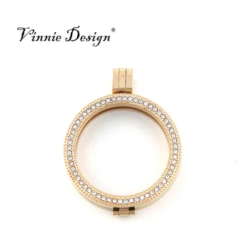 Vinnie Design Jewelry 35mm Stainless Steel Coin Holder Pendant with Pave Crystal for 33mm Interchangeable Coin Disc 10pcs/lot
Vinnie Design Jewelry 35mm Stainless Steel Coin Holder Pendant with Pave Crystal for 33mm Interchangeable Coin Disc 10pcs/lot
