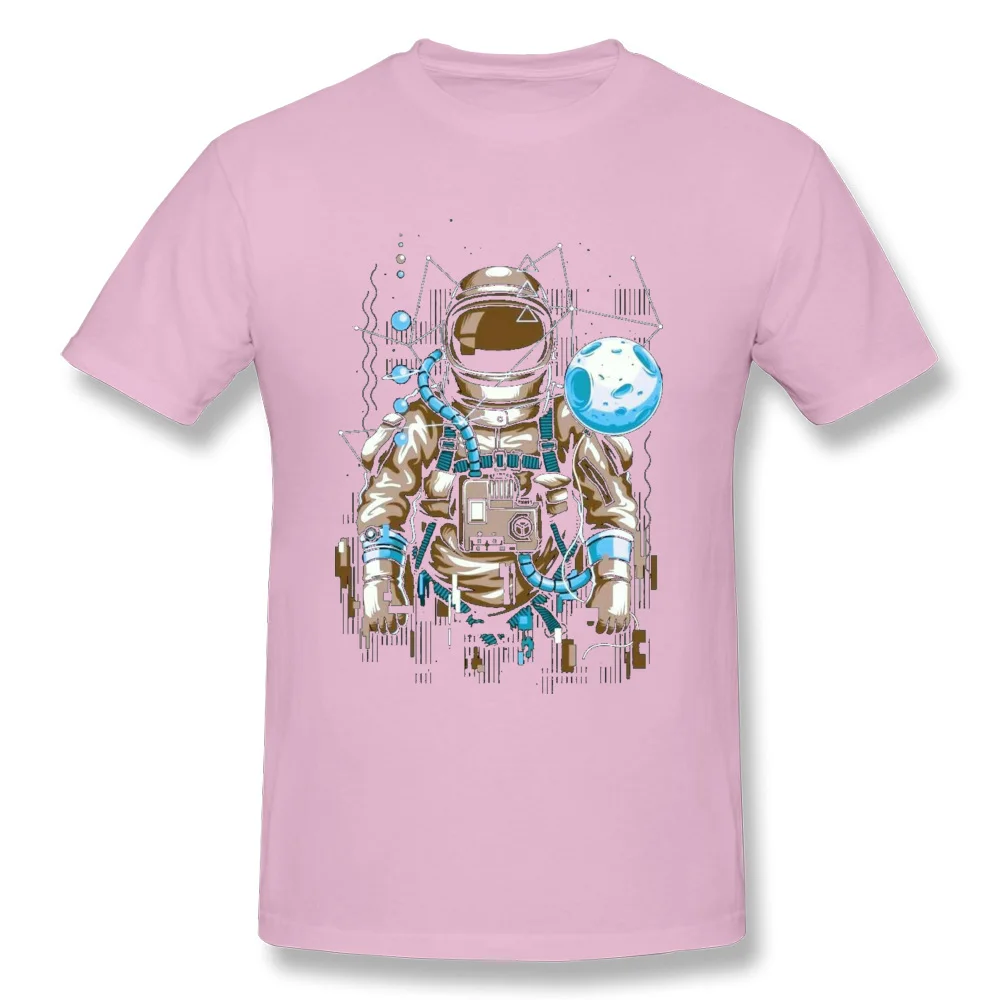 Casual Astronauta-3190617Y Tees for Men Company Father Day O Neck All Cotton Short Sleeve Tshirts Street Tshirts Astronauta-3190617Y pink