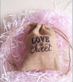 " love is sweet" wedding candy bag burlap pouch/burlap ornaments burlap sack/Rustic jute bag for wedding party Decor (10x15cm)
" love is sweet" wedding candy bag burlap pouch/burlap ornaments burlap sack/Rustic jute bag for wedding party Decor (10x15cm)