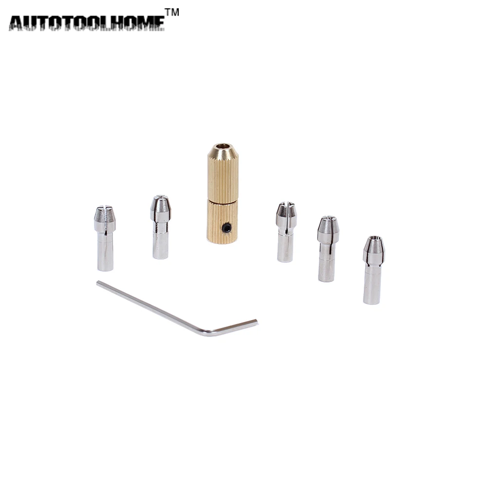 AUTOTOOLHOME Mini Copper Chuck with 5pc Brass Collets Set for 0.5-3.17mm Micro Twist Drill Bit Fit 2.3mm Electric Motor shaft
AUTOTOOLHOME Mini Copper Chuck with 5pc Brass Collets Set for 0.5-3.17mm Micro Twist Drill Bit Fit 2.3mm Electric Motor shaft