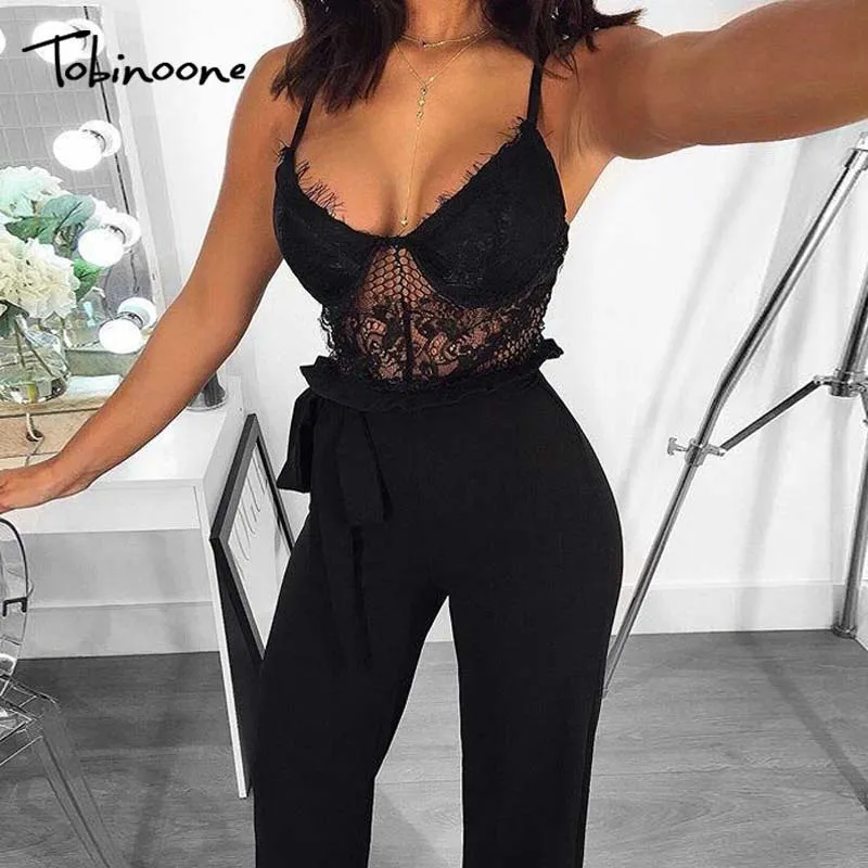 Tobinoone Sexy strap lace hollow out women jumpsuit romper Elegant embroidery wide-leg jumpsuit long overall summer playsuit
Tobinoone Sexy strap lace hollow out women jumpsuit romper Elegant embroidery wide-leg jumpsuit long overall summer playsuit
