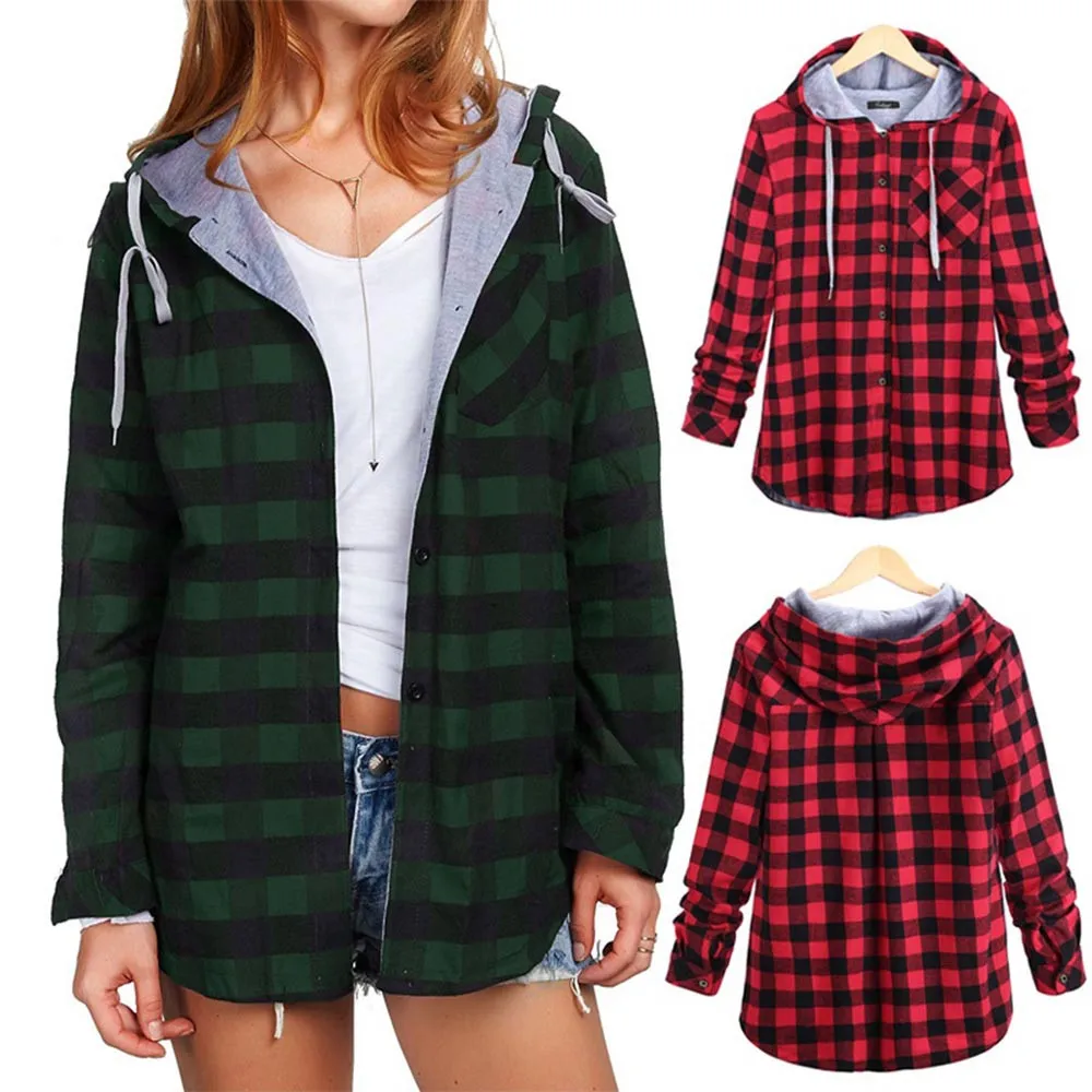2018 Fashion Women's winter Sweatshirt Long Sleeve Plaid Hooded coat Blouse casual New Autumn warm Ladies Female Blouse 8.29
2018 Fashion Women's winter Sweatshirt Long Sleeve Plaid Hooded coat Blouse casual New Autumn warm Ladies Female Blouse 8.29
