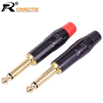 4pcs Luxury Smooth Black Audio Plug Connector 6.35mm Jack Mono Assembly Microphone Connector Black & Red
4pcs Luxury Smooth Black Audio Plug Connector 6.35mm Jack Mono Assembly Microphone Connector Black & Red